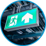 Emergency exit sign icon
